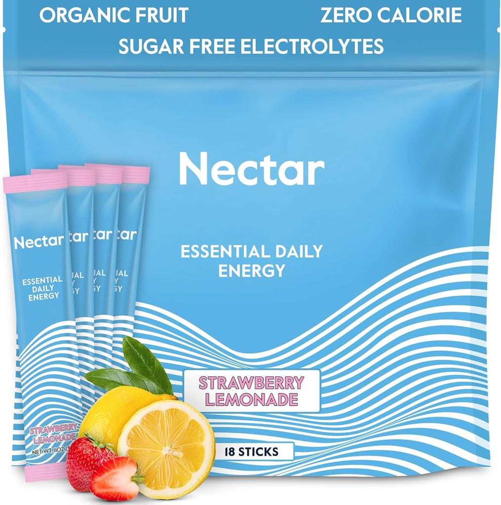Nektar Energy Booster - Caffeine Organik, B12 & Electrolytes - Sugar Free & Zero Calorie - Kopi Sehat, Minuman Energi & Soda Alternatif - Hidration & Energy Suppplemen Ley18)