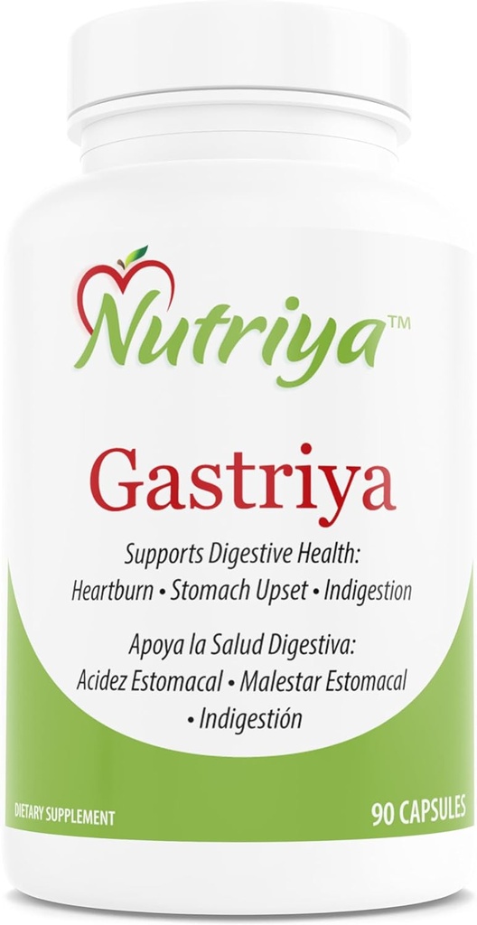 Nutriya Gastriya - Relieves Acid Reflux and Heartburn Acid, Regulates Gastric Acid and Supports Healthy Dibuble, 90 Count (Paket 1)