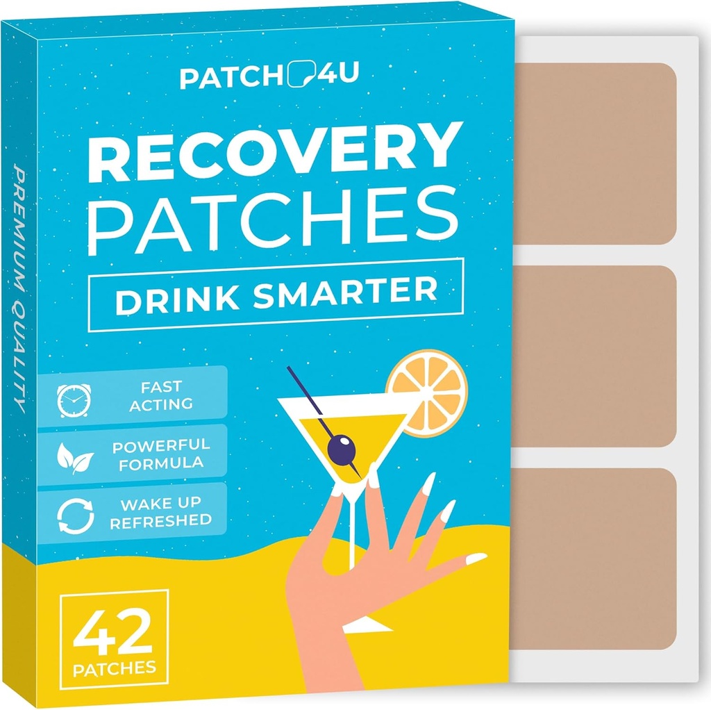 Party Recovery Patch 42 Pack - Wake Up Refreshed & Energized with Our 100% Natural Ingreations Patch - Skin- Friendly & Waterproof - Terapkan Sebelum Minum - Enhanced Morning Formula