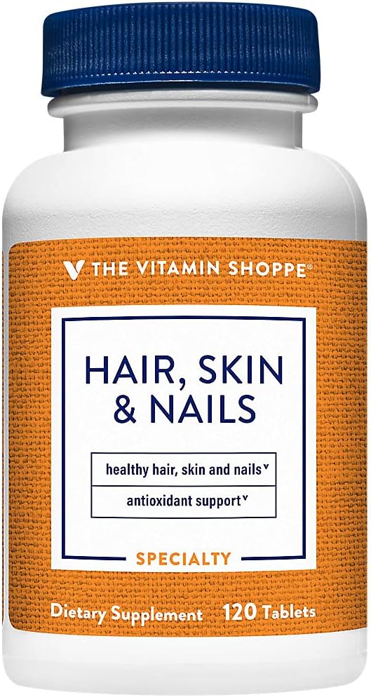 Rambut Toko Vitamin, Skin dan Nails, dengan 400MCG dari Biotin, Dukungan untuk Rambut Vibrant Sehat, Skin & Kuat Nails (120 Tablet)