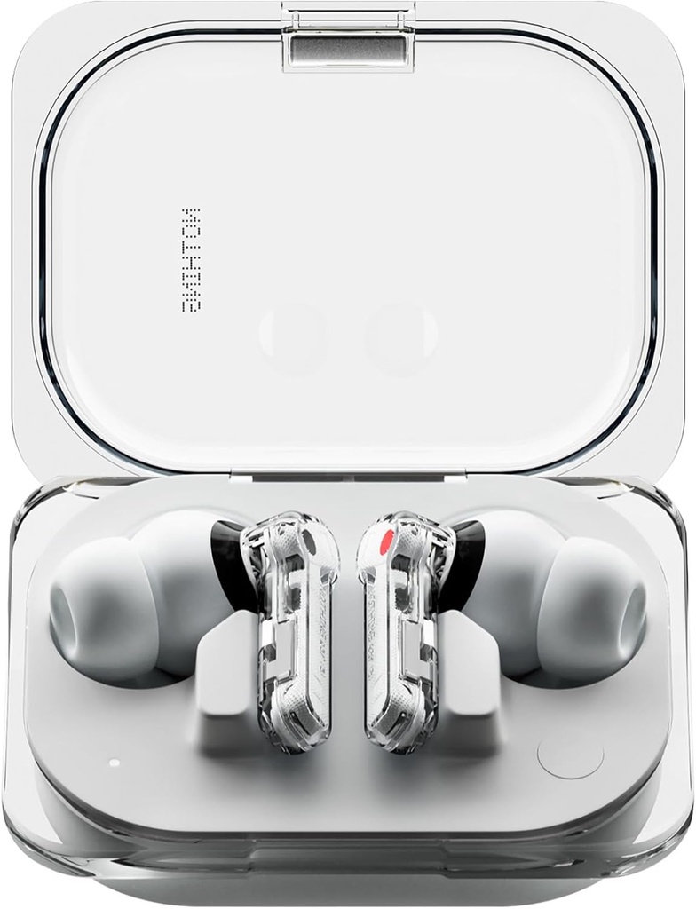 Tidak ada Telinga (a) Earbuds Nirkabel, 45dB Hybrid Noise Cancelling Earbuds, Hi- Res Audio, Equaliser Advanced, Dual Connection, 6 Mics, 42.5H Playtime Eds Wiseless Bluetooth, White