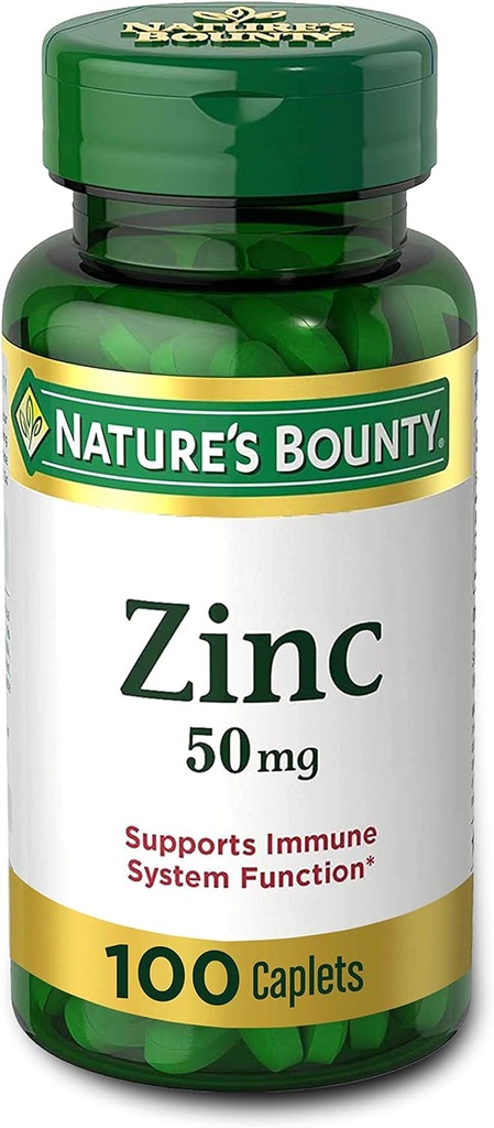 Nature 's Bounty Zinc (Gluconate Zinc) 50 mg, 100 Caplets