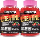 Creatine for Men & Women Creatine Monohydrate Gummies, Creatine Monohydrate per Serving with Taurine & Vitamin B12, Pre- Workout for Max Energy & Endurance - 2 Pack