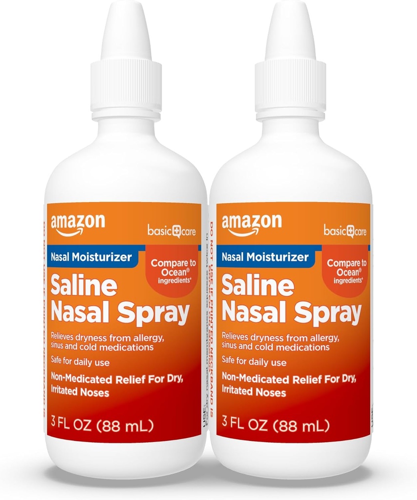 Care Premium Saline Nasal Moisturizing Spray, Soothing Soothing Nasal Mist Snose Spray, Bantuan Non-Obat, 3 fl oz (Paket 2)