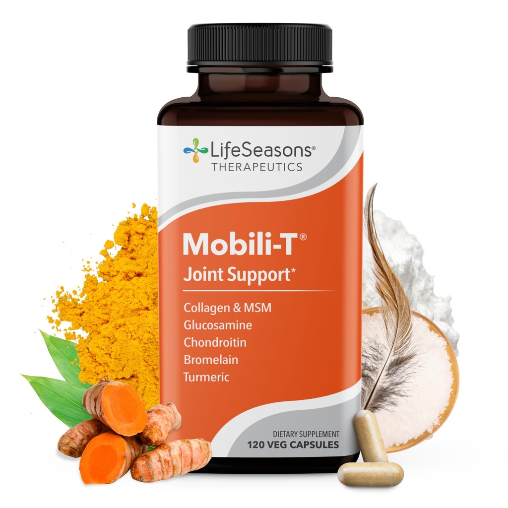 LifeSeasons Mobili- T - Bersama Tambahan Dukungan - Reduces Aches & Diskenyamanan - Increase Range of Motion - Membentuk Ulang Jaringan & Kartilage - MM Chondroitin Collagen Glucotamine & Turmeric - 120 Capsules