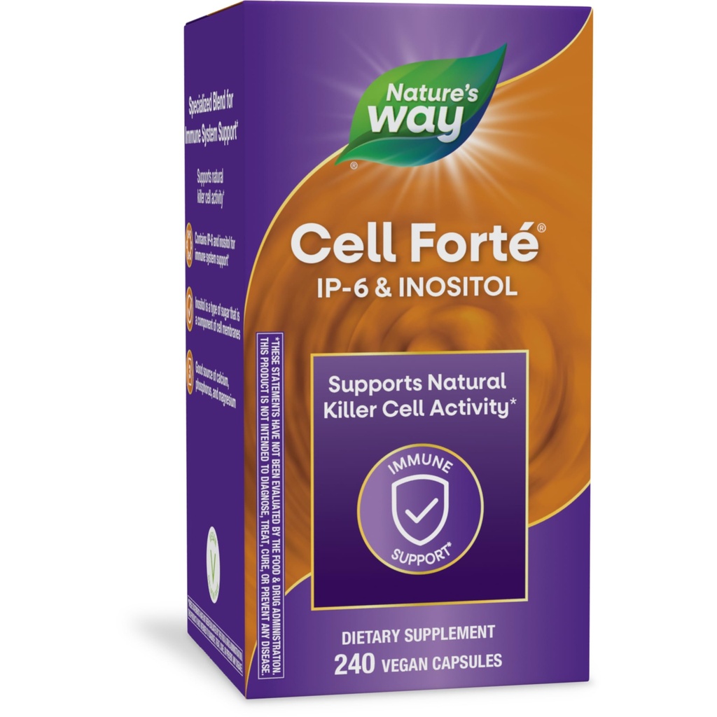 Sel Cara Alam Forte IP-6 & Inositol Dukungan Imune dengan Kalsium, Fosfor, dan Magnesium *, Gluten- Bebas, Vegan, 240 Capsules (Packing May Vary)