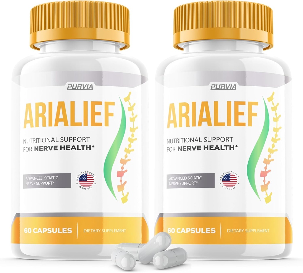 (2 Paket) Arialief Capsules Sciatica - Resmi Formula - Arialief Vitamin Suplement Advanced Power Formula, Arialief Capsules Nutration Dukung Kekuatan Maksimum Overall Wellness (120 Capsules)