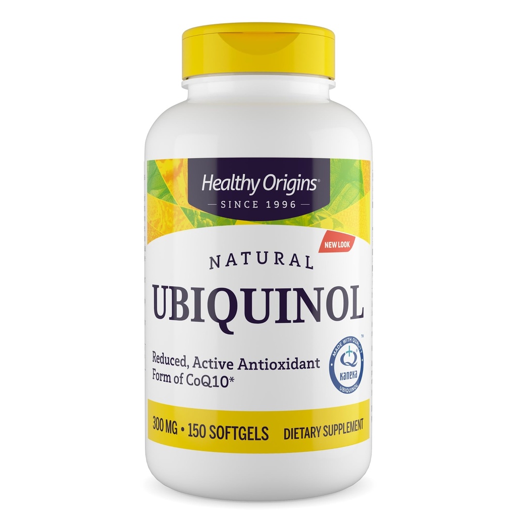 Origins Sehat Ubiquinol (Formasi KoQ10), 300 mg - Ubiquinol Suplemen Kesehatan & Antioksidant Dukungan - Gluten- Free & Non-GMO Tambahan - 150 Softgels
