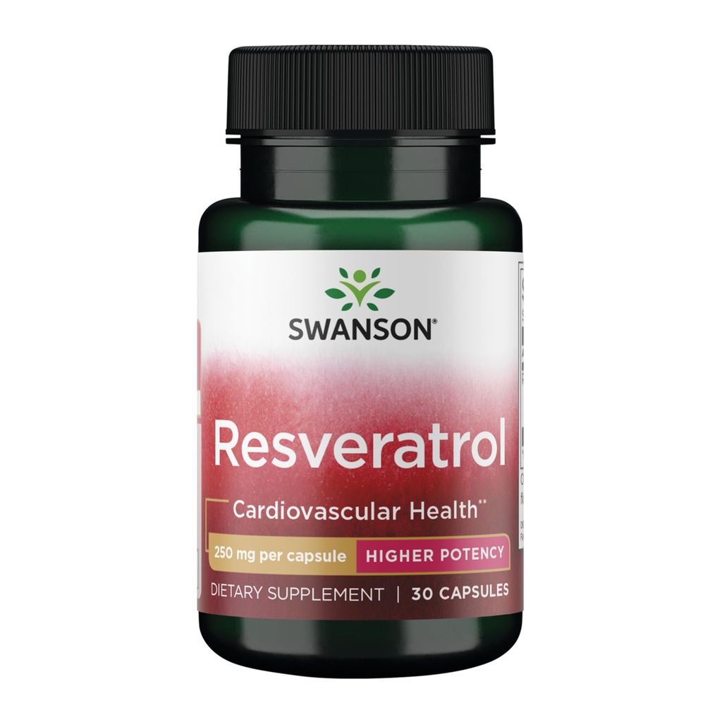 Swanson Resveratrol - Lebih tinggi Potency 250 Miligram 30 Capsules (1 Pack)