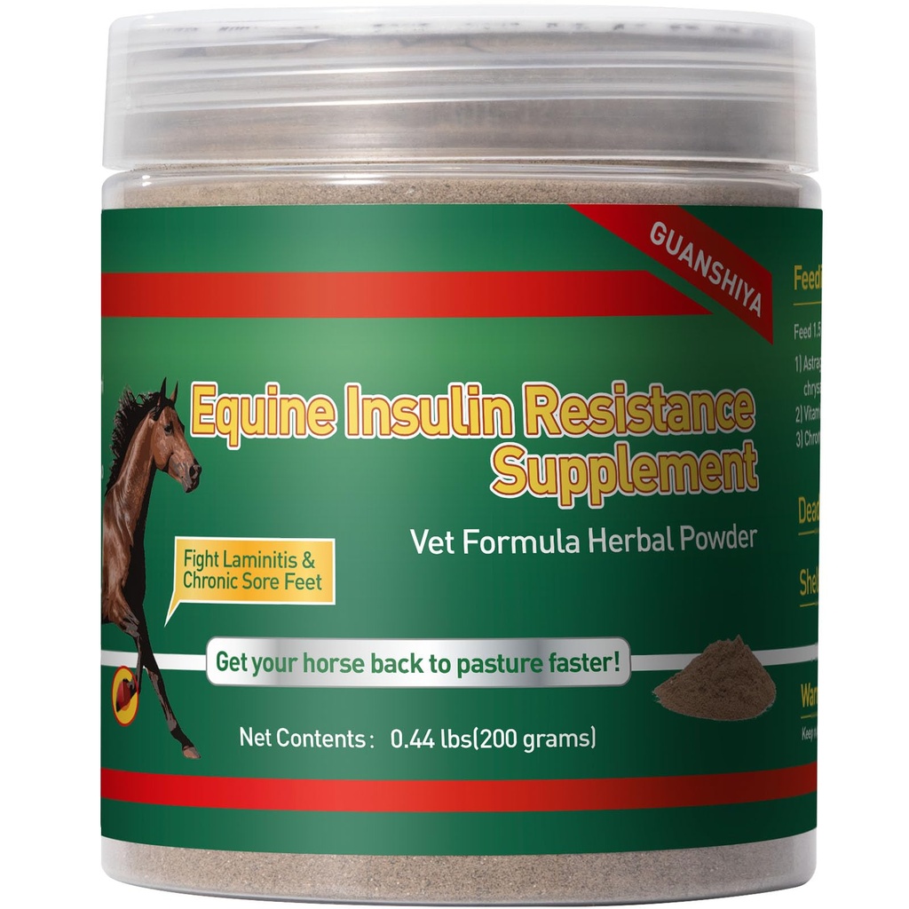 Insulin Resistance Supplement for Horses, Herbal Formulation for High Insulin, Chronic Laminitis, Cushing 's Syndrome, Sore Feet, Blood Sugar Reduction & Metabolic Enhancement, 0.44 lbs