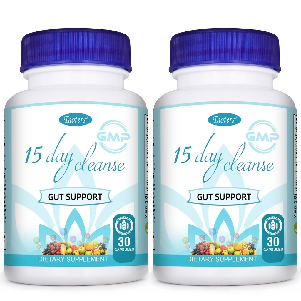 15 Hari Cleanse Gut Duck 2 Pack 124; Colon Broom, Detox Suplemen dengan Senna, Cascara Sagrada & Psyllium Husk, untuk Pria dan Perempuan 124; Total 60 Capsules