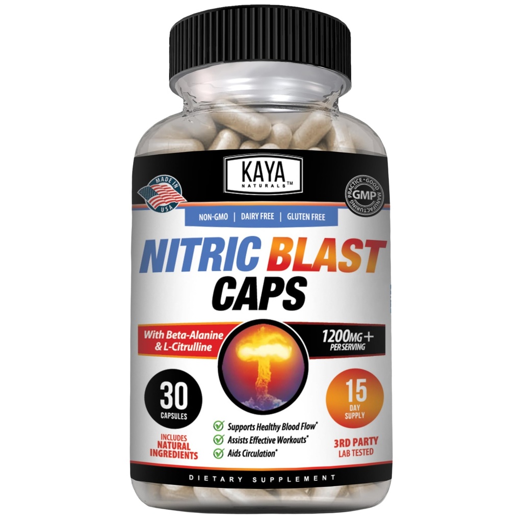 Kaya superial - Nitric Blast Poweralll-Natural Herbal Supplement for Maximum Health Benefit 124; Pre-Workout 124; Meningkatkan Energi 124; Diimproved Nighttime Performance (30 Count (Paket 1)