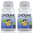 Premium Chooline - 500 mg - 120 Veggie Capsules - Supports Cognitive Health, Memory & More - 2 Pack