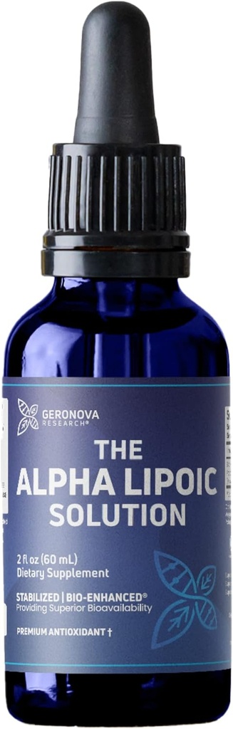 Penelitian Geronova Solusi Alpha Lipoic, 2 fl oz - 2 Bulan Suppply - Bio- Diatur Alpha Lipoic Acid untuk Superior Bioavability - Tambahan ALA dengan Absorpsi Rapid