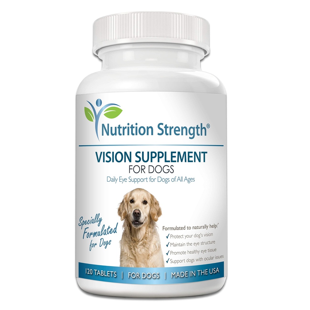 Perawatan Mata untuk Penampakan Hari Anjing dengan Lutein, Hobxanthin, Astaxanthin, CoQ10, Antioksidan Bilberry, Vitamin C, Vitamin E Dukungan untuk Masalah Mata Anjing, 120 Tewable Tablet