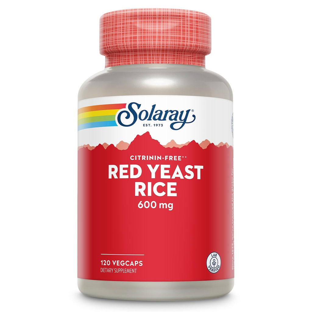 Nasi Merah dan Merah Beras 600mg Dukungan, Tanpa Radiasi & Tidak Ada Citrinin, Lab Verifikasi, 120 VexCaps