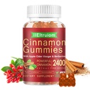 Ceylon Cinnamon Gummies, Ceylon Cinnamon 2400mg dengan Berberine, Turmeric, Apple Cider Vinegar, Bitter Melon, Chromium - 60 Counts