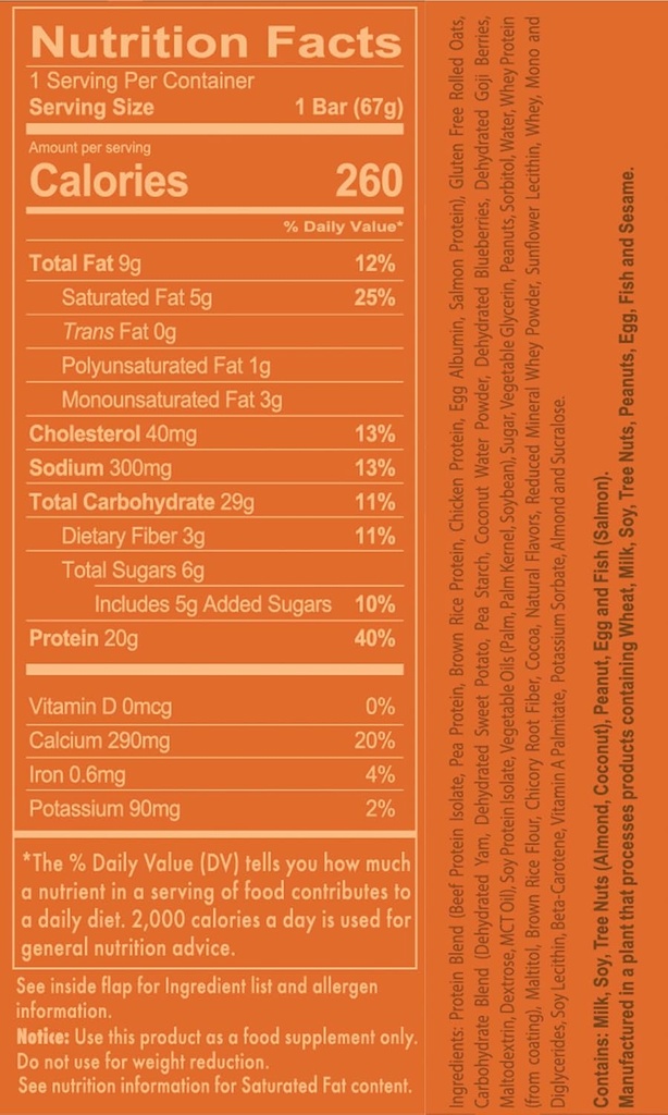 Bar REDCON1 MRE, Crunchy Peanut Butter Cup, 20g Whole Food Protein Bar with MCT Oil - Easy to Digest, Delicious Meal Replacement Bar - Anytime Protein Snack, Post or Pre Workout Bars (4 Bars)