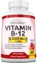 Vitamin B12 6,000 mcg - Quick Dissolve Strawberry Flavor Nuggets - 60 Nuggets, Non-GMO, Vegan, Gluten Free