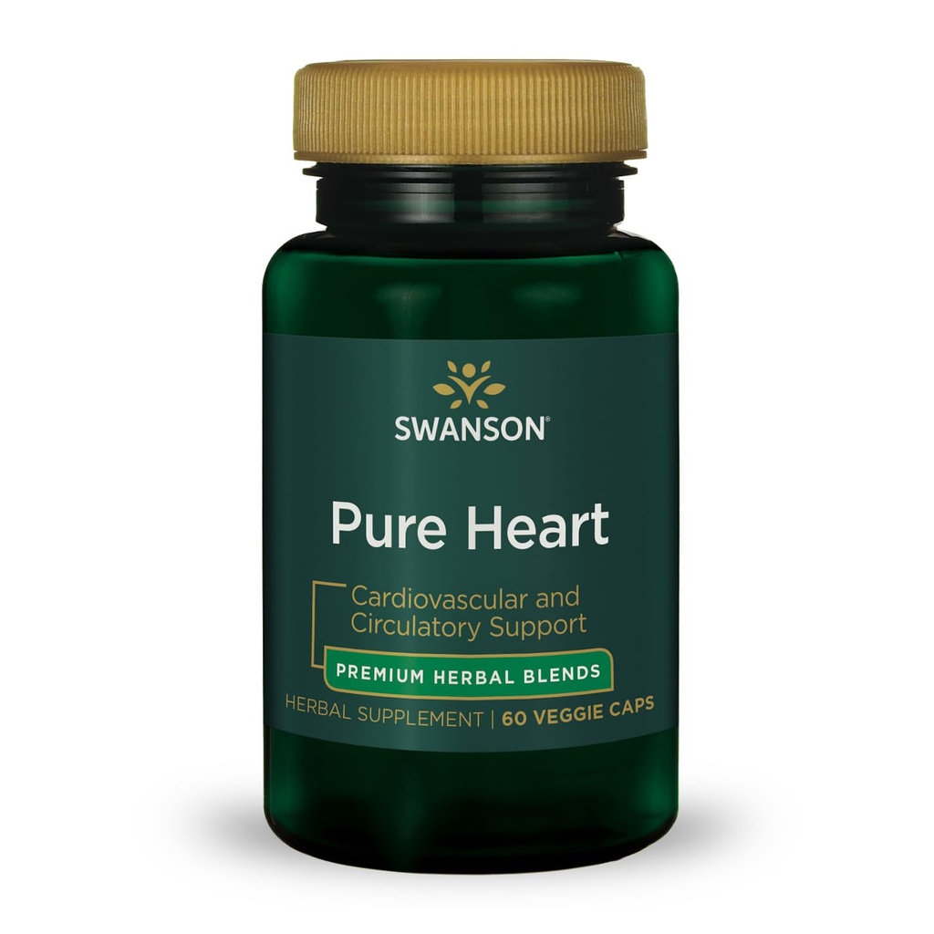 Swanson Heart Cardiovascular Sircular Health Antioksidant Resveratrol Blood Pressure Cholesterol Suplemen Herbal 60 Veggie Capsules (Veg Caps) Veg Caps) Vegan