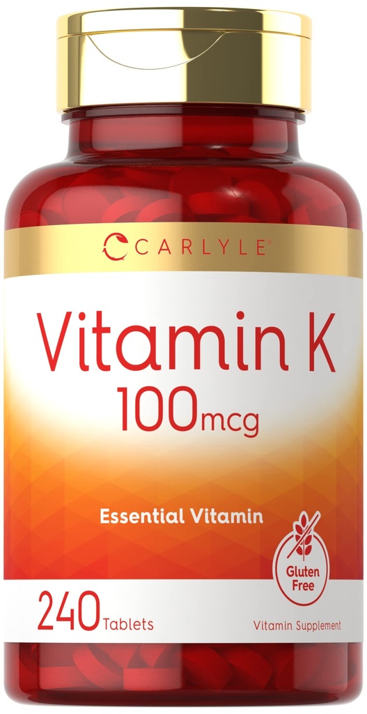 Carlyle Vitamin K 100 mcg 124; 240 Tablet 126; Vegetarian, Non-GMO, Gluten Free 124; Vitamin K Suplemen