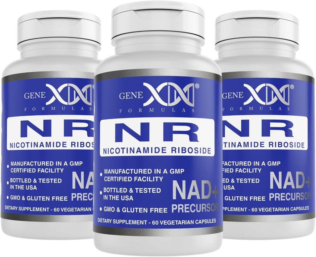 Genex Formulas NR Nicotinamide Riboside 300mg (3 Pack) NAD + Preasor for Heally Aging - GMP- Sertifikasi, Non-GMO, Gluten-Free, Vegetarian