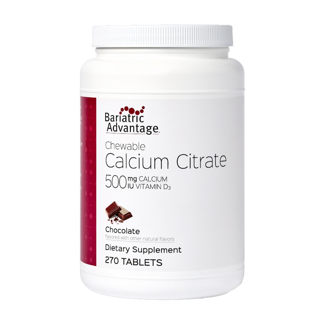 Bariatric Advices Calcium Citrate Chewable 500 mg - for Bariatric Bedah Pasien - Tinggi-Potency, Eister-Digest Tablets - Calcium Citrate - Kekuatan Tulang Suplemen * - 270 Count - Chocolate