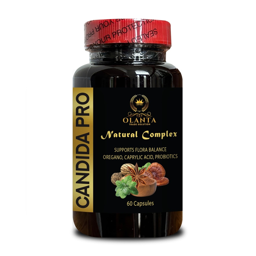 Candida PRO Complex - Vitamin for Gut Health, Oregano Leaf Suplement, Candida Cleanse Gut and Colon Duption - 1 Bottle 60 Capsules