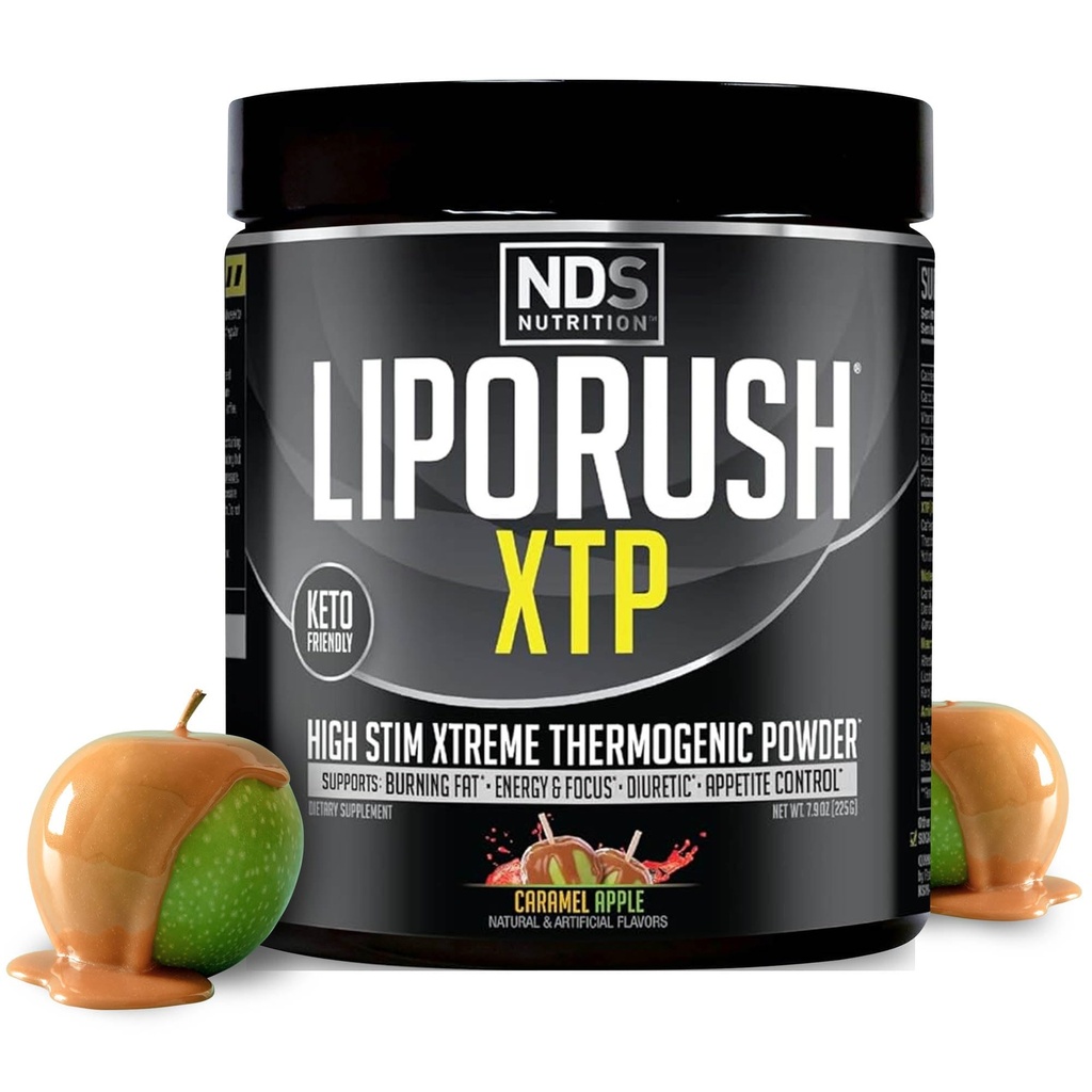 NDS Nutrition XTP Thermogenic Fat Burner dengan L- Carnitine - Energi, Fokus, dan Kendali Appetite - Thermogenic Fat Burder Los - Karamel Apple (45 Servis)