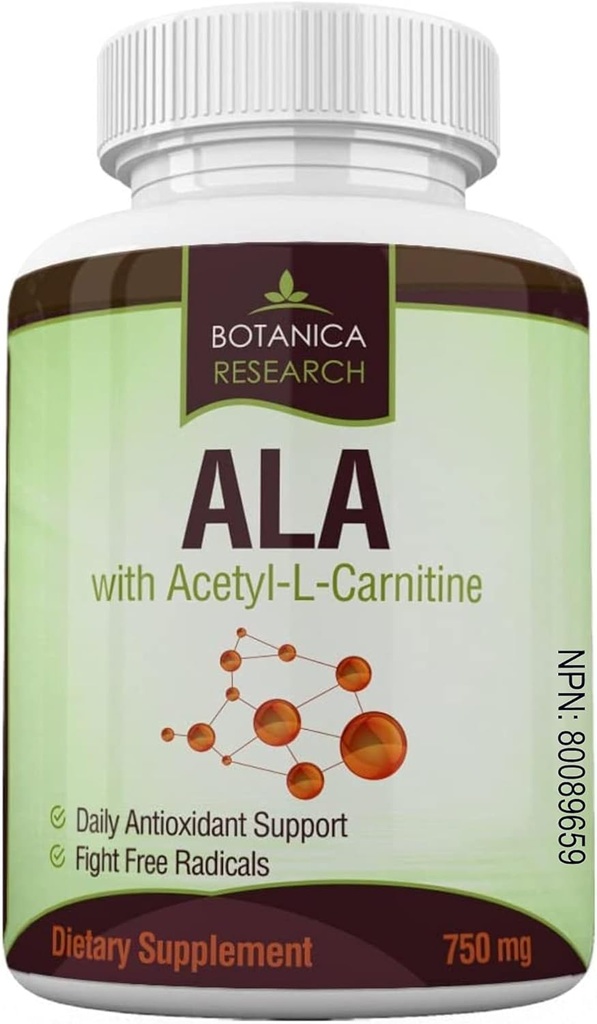 Alpha Lipoic Acid dengan Acetyl L Carnitine - ALA ALC Anti AGING Health & Wellness Formula untuk mendukung Nerve Health, Ringling Feet, Hands, Limbs 60 Vitamin Complex Capsules