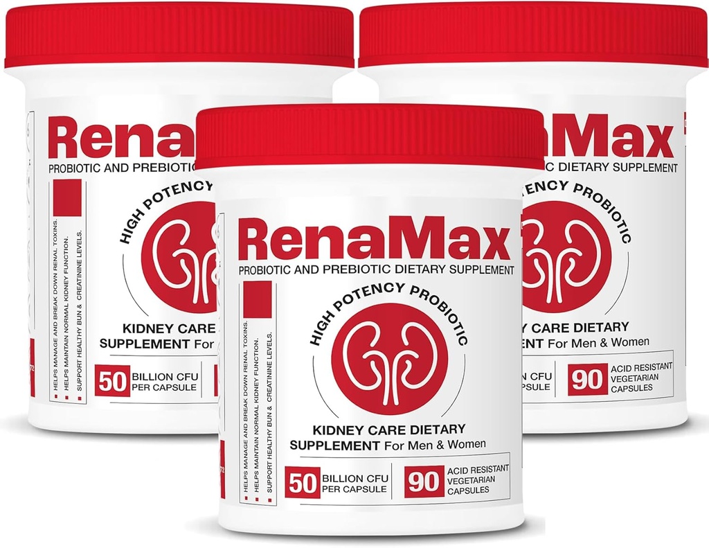 Capsule Kidney Restore & Kidney Care Suplement - Probiotic & Prebiotic Supplication to Dukung Fungsi Normal Ginney - 50 Milyar CFU per Capsule - Dibuat di U.S.A (270 Caps (3 Pack)