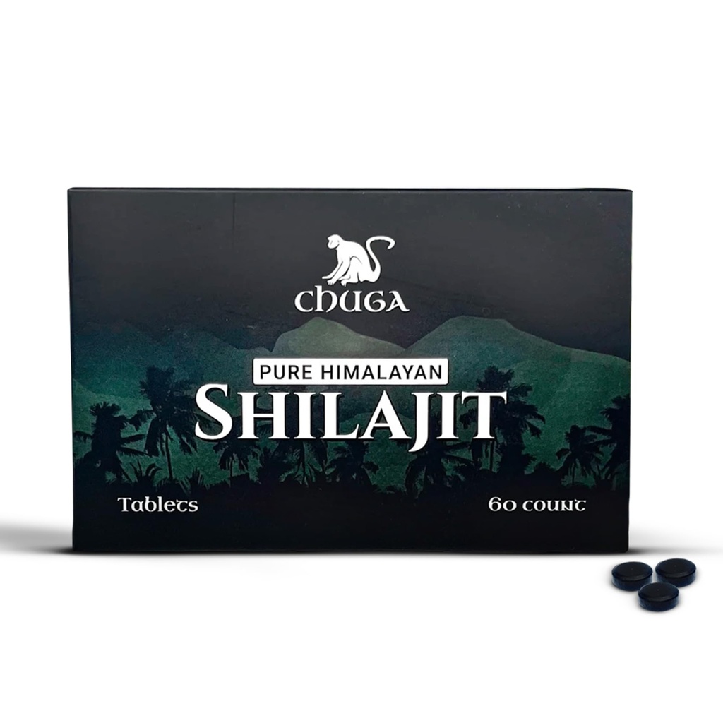 Chuga Pure Himalaya Shilajit Tablet untuk Pria & Perempuan; Organ Shilajit Dipekerjakan 16.000 Feet 124; Lab Test in USA, 75 + Fulvic Acid, Kelas A, Immune Booster, Shilajit Tablet, 60 hamba (1)