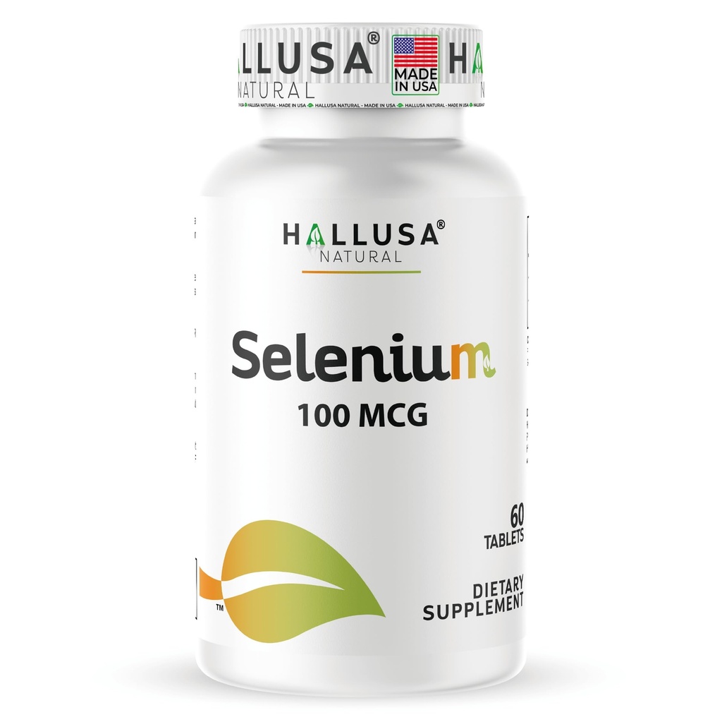 Hallusa Natural - Selenium 60 tablet, Antioksidan Dukungan Imune, Kesehatan Jantung - 60 Hari Supply