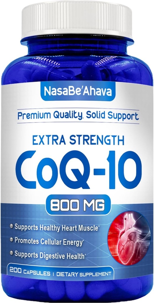 CoQ10 800mg Capsules 124; Vegan Friendly Coenzim Q10 800mg dari Suplemen Absorpsi Mudah Ubiquinone untuk Dukungan Skin Heart dan Energi; Dibuat di Amerika Serikat di Fasilitas CGMP (100 Pelayan)