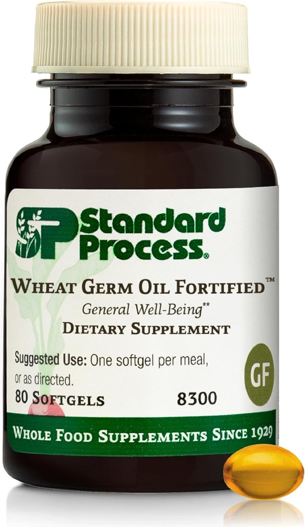 Proses Standar Wheat Minyak Germ Dibentuk - Suplemen Dukungan Imune untuk Aid Antioksidant Aktivitas - Gluten-Free, Non-Dairy & Nun-Soy - 80 Softgels (80 Hamba)