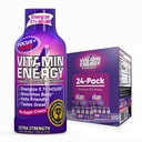Vitamin Energy Focus + Extra Energy Shot Berry 24 Pack, 260mg Natural Caffeine, B-Vitamin, CoQ10, Amino Acids, Focus, Produtivitas & Kejelasan, Nol Gula, Gluten- Free, 1.93 fl oz