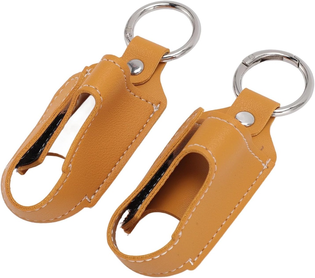 Umum Asthma Inhaler Holder, Inhaler Case Inhaler Membawa Holder Clasp Keselamatan Klip 2pcs Portable PU Leather Protective Hoder (Turmeric)