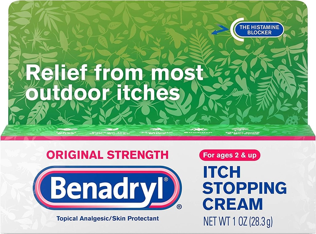 Benadryl Itch Menghentikan Krim Kekuatan 1 oz (Paket 6)