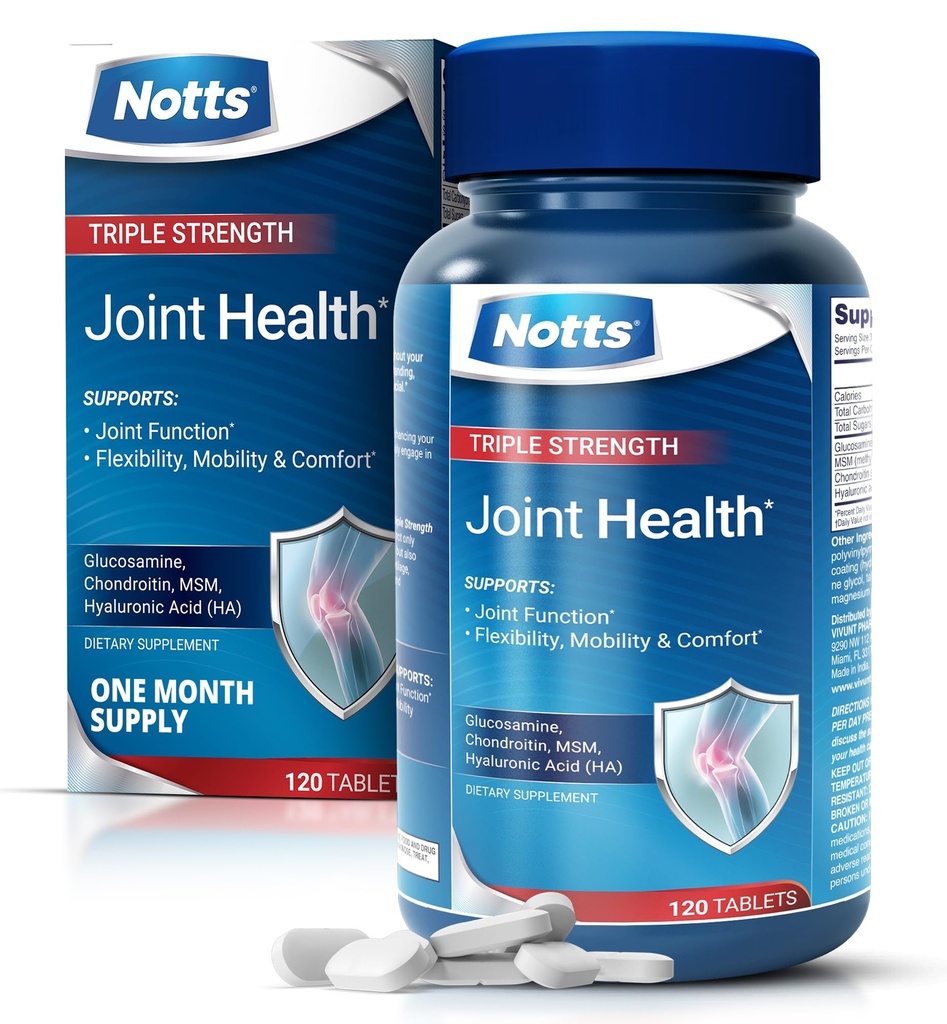 Gabungan Health Triple Strength 124; Glucosamine, Chondroitin & MSM, Dukung Tambahan Bersama, 120 Tablets Coated