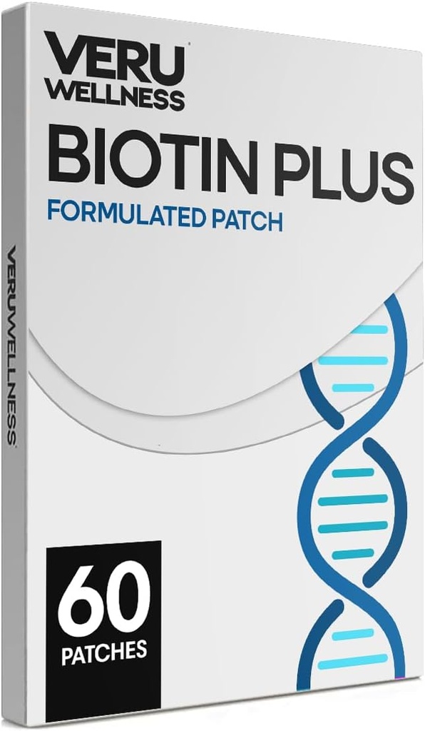 Veru Wellness Biotin Plus Daily Patch - B7, Collagen - Self Adhesive Time Rilis Patch (60 Hari)