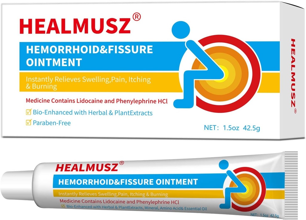 HEALGY Z Rapid Relief Heembehoid Cream dengan 4% Lidocaine Cream dan 0.25% Phenylephrine HCI untuk Fast Acting Relief of Pain, Swelling, Discomfort and Itching (1.5 oz)