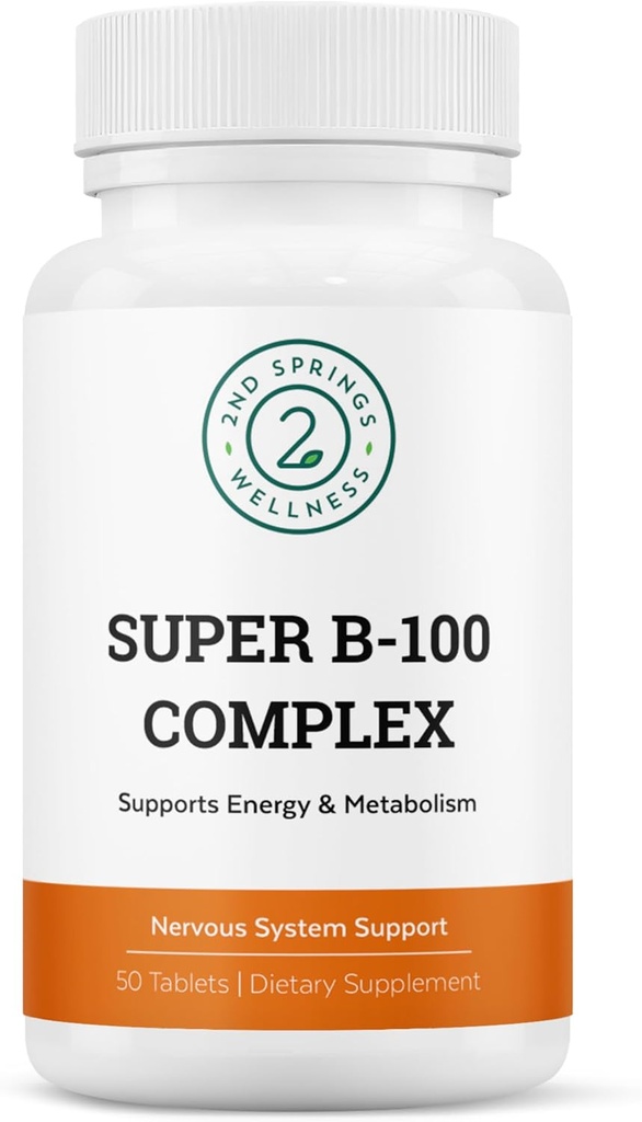Kompleks Super B-100 - Potency B Tinggi Vitamin Kompleks dengan B-6, B-12, Folate, Niasin, Biotin, Cholin, Inositol dan PABA untuk Energi, Metabolisme, Otak dan Dukungan Nerve