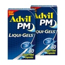 Advil PM Liqui- Gels Pain Reliever and Nighttime Sleep Aid, Suin Medicine with Ibuprofen for Pain Relief and Diphenhydramine HCL for a Sleep Aid - 2x80 Liquid Filed Capsules