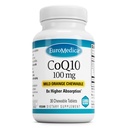 EuroMedica CoQ10 100 mg - Tambahan Dukungan Energi Sel - Tambahan Absorpsi CoQ10 Suplemen Chewable - Supplemen Nutrisi untuk Membantu Penuaan Kesehatan & Otak