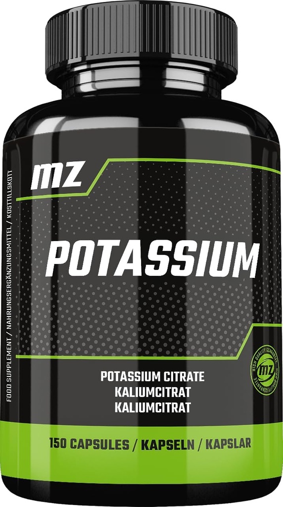 Potasium 365 mg dari Potasium Citrate Bentuk Organik - 150 Vegan Capsules - 5 Bulan Supply - Diet Supplemen untuk Mempertahankan Tekanan Darah Normal dan Fungsi Otot - oleh MZ