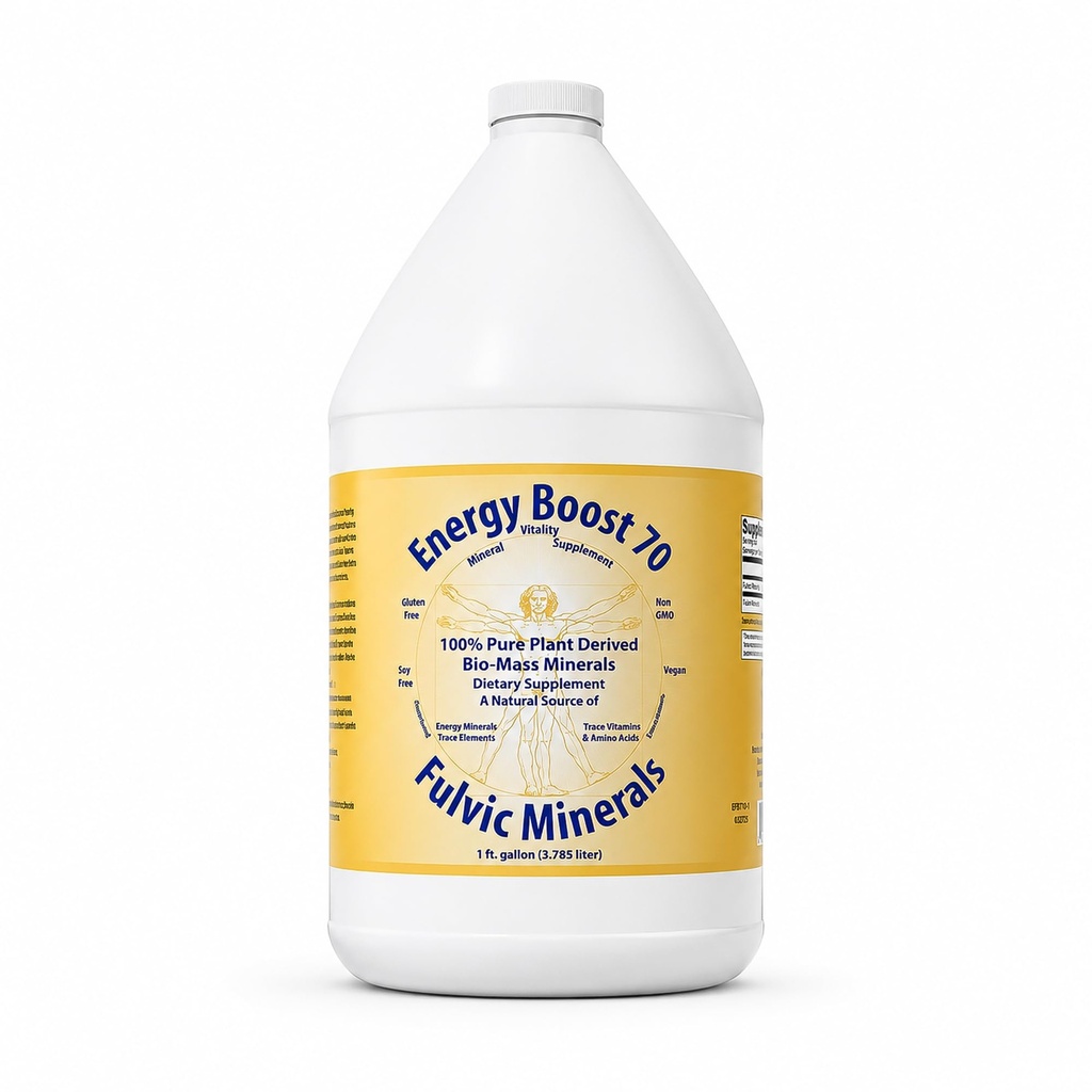 Energy Boost 70 Fulvic Mineral Trace Elements Vitamin and Acids Morningstar Mineral (1 Gallon)