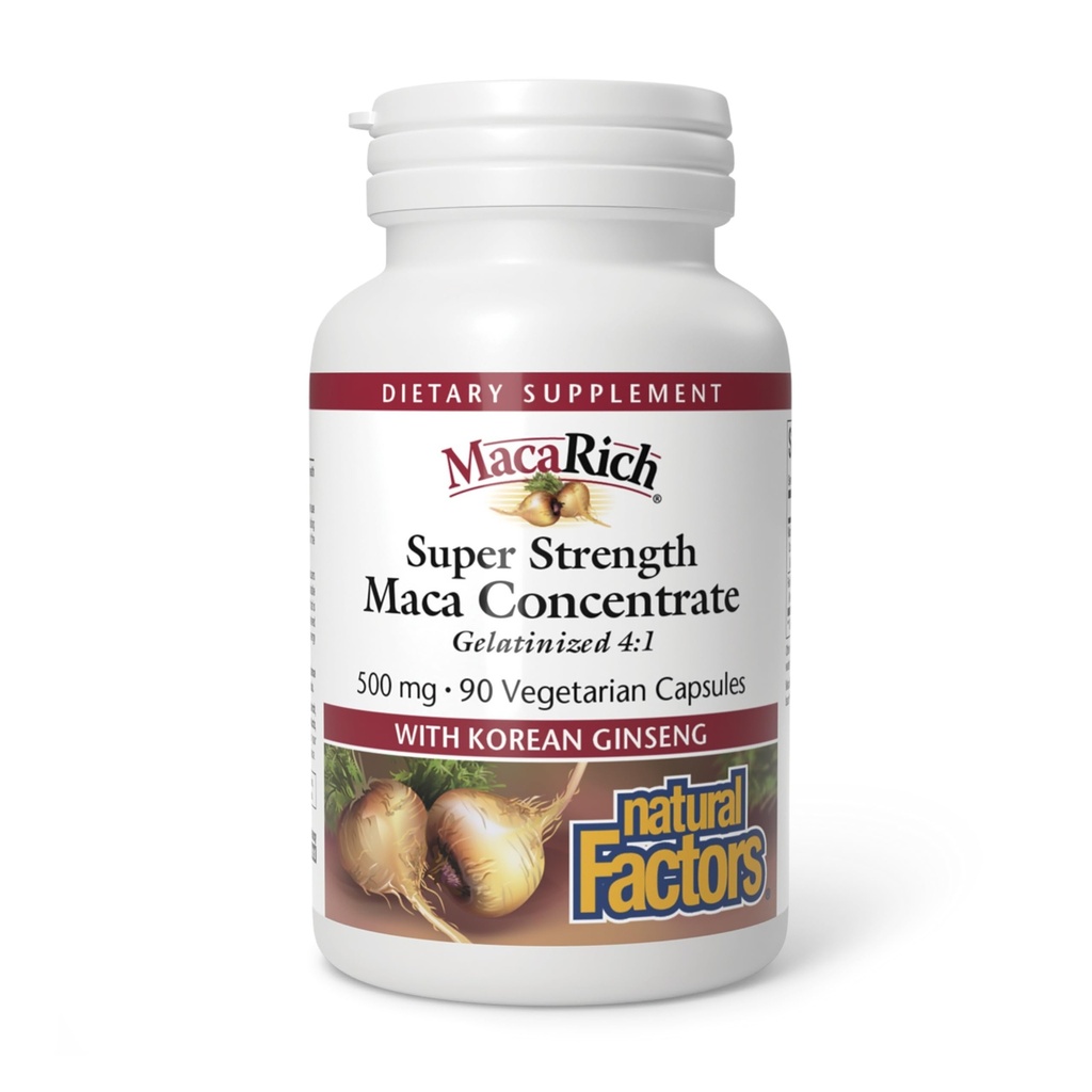MakaRich oleh Natural Factors, Super Power Maca, Superfruit Antioksidant Suplemen dengan Ginseng, 90 kapsul (90 porsi)