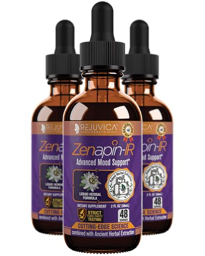 Rejuvia Health Zenapin IR - Advanced Mood Suplemen Dukungan - Kava Kava, Ashwagandha, Passionflower, Chamomile, B- Vitamin & More
