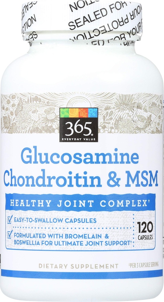 365 oleh Whole Foods Market, Glucosamine Chondroitin & MSM, 120 ct