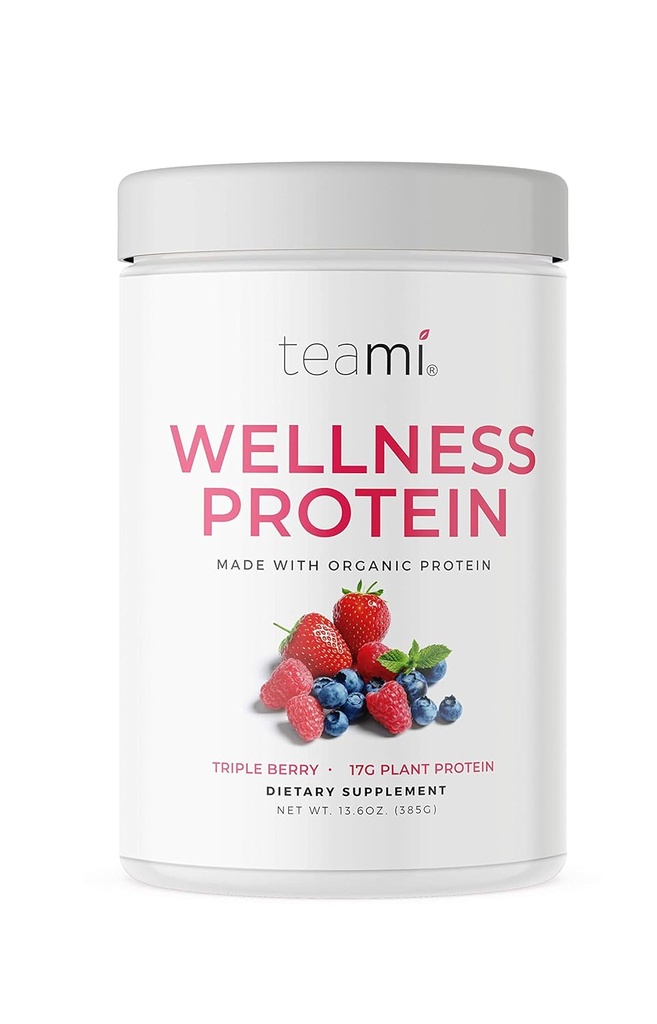 TeamVevian Powder dengan Bahan Organik - Tanaman Smooth Based Pea Protein Powder dengan Karbs Low Net, Non-GMO, Dairy Free, Soy Free, No Sugar Added - Triple Berry (13.6 Ounce)